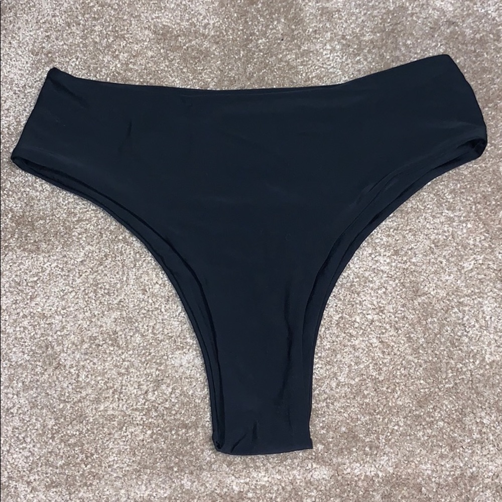 high waisted black bikini bottoms